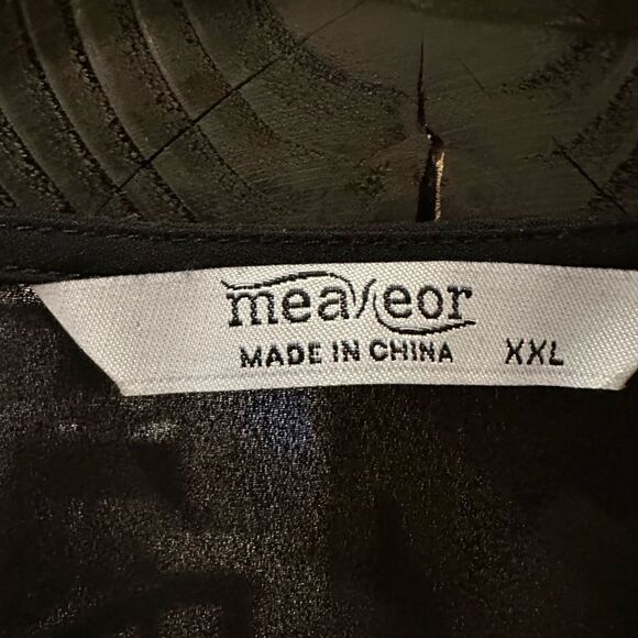 Meaeor button down sheer black blouse 2x  XXL - Picture 4 of 9